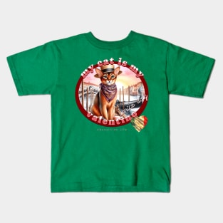 My Cat Is My Valentino Abyssinian Life 36A Kids T-Shirt